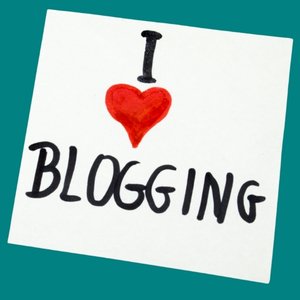 Imagen gráfica con texto i love blogging