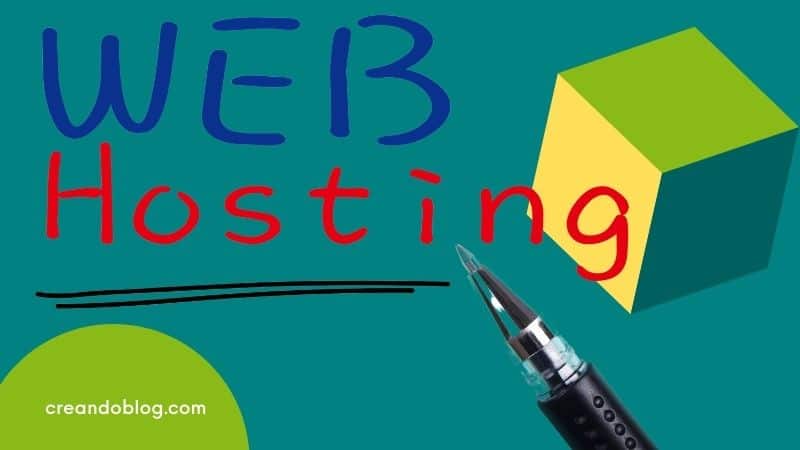 Imagen gráfica con texto web hosting.