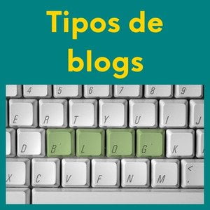 Imagen con la foto de un teclado y texto: tipos de blog.