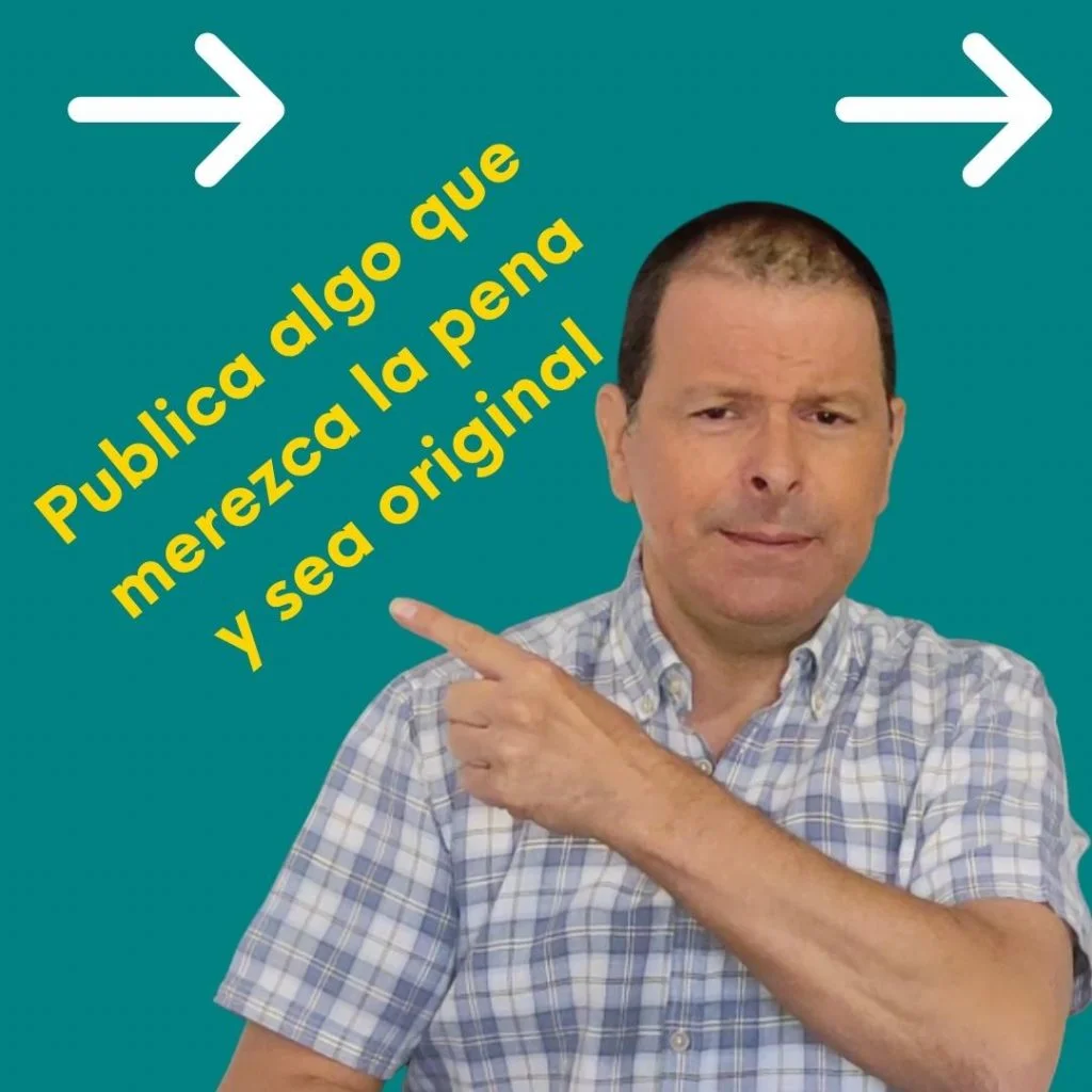 ¿Cómo hacer un blog exitoso? 7 claves del éxito con tu blog 42 Foto de Abraham de Creando Blog y este texto dentro de una viñeta: Publica algo que merezca la pena y sea original.