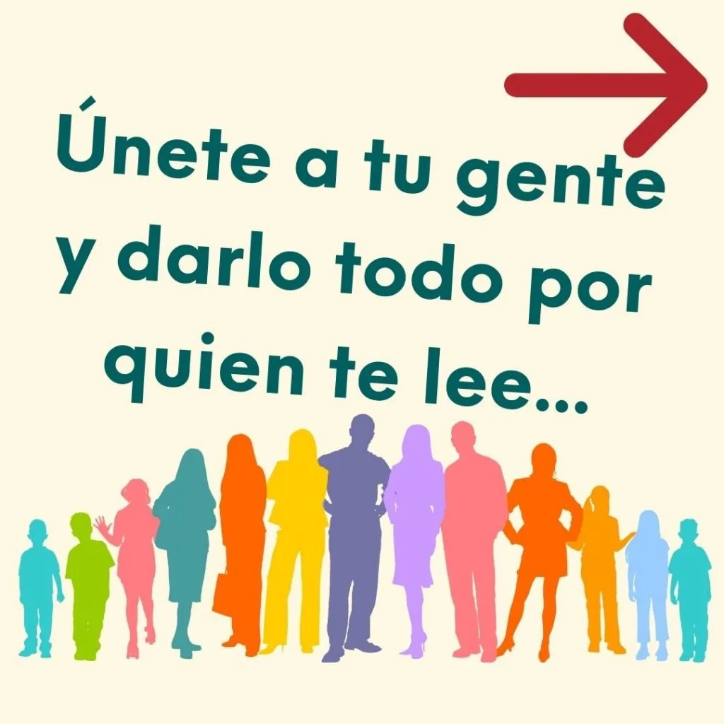 ¿Cómo hacer un blog exitoso? 7 claves del éxito con tu blog 44 Imagen dibujada de un grupo de personas y texto: únete a tu gente y dalo todo por quien te lee..