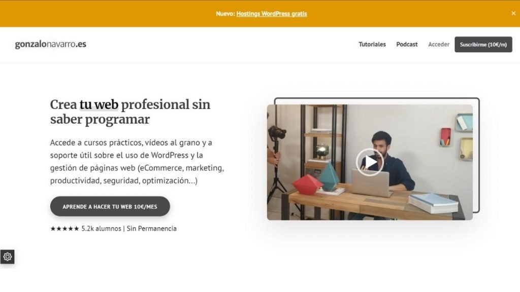 Imagen ejemplo de un blog educativo. En este caso sobre WordPress.