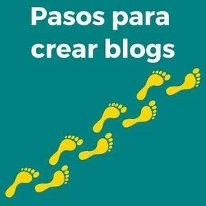 Primer paso: Piensa antes de crear un blog 7 Imagen cuadrada con unas huellas de pies humanos de color amarillo sobre fondo ver y texto sobreimpreso: Pasos para crear blogs.